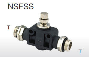 کیفیت  Plastic Body Pneumatic Tube Fittings NSFSS Knob Throttle Valve Two Thread Sides Straight کارخانه